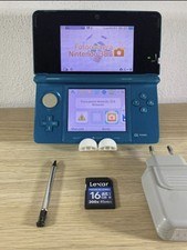 Nintendo 3ds Aqua Console 3 Ds Turchese Completa Di Scheda Sd 16 Gb Caricatore ✅
