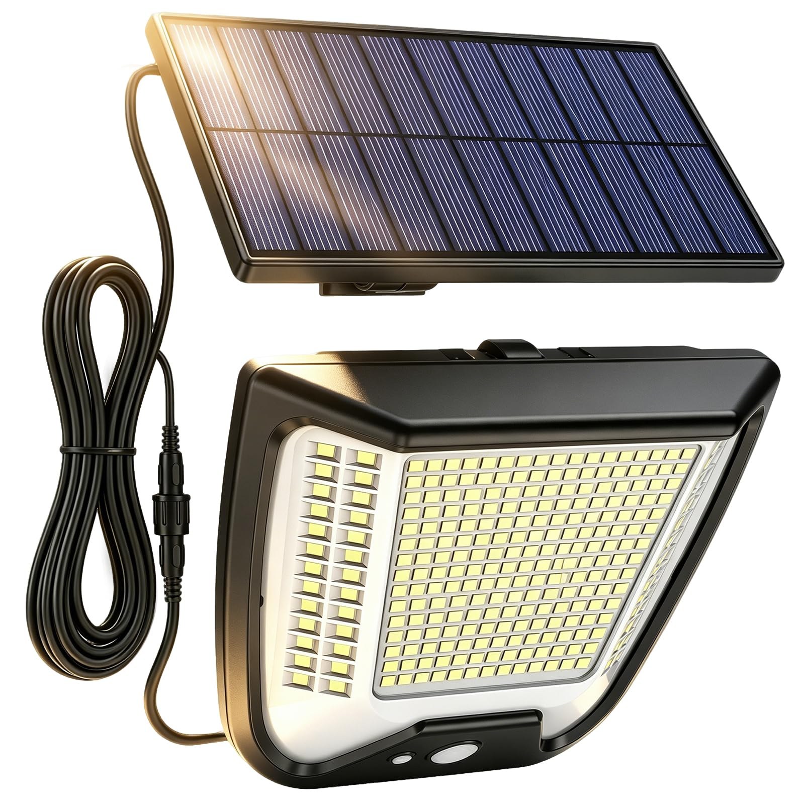 Luce Solare LED Esterno con Pannello - Faro Solar Lampada Sensore Movimento | 288 LED Solari Faretto Tre Mode Luci Solari IP65 Impermeabile 270° Faretti Solar Luci da Esterni Giar…