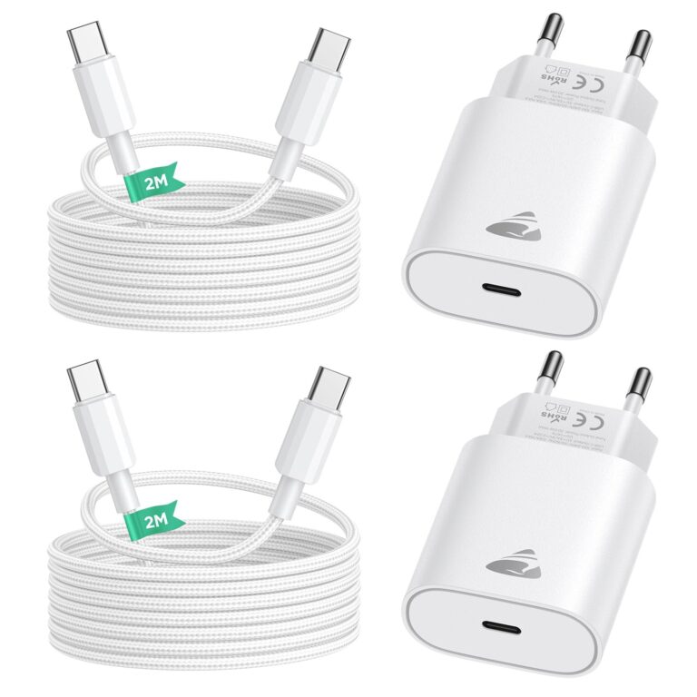 2Pezzi Caricatore USB C e Cavo USB-C, Presa USB C 20W Ricarica Rapido Spina Carica Adattatore Muro PD Alimentatore Spinotto Caricabatterie per Samsung, USBC Caricatore per iPhone…