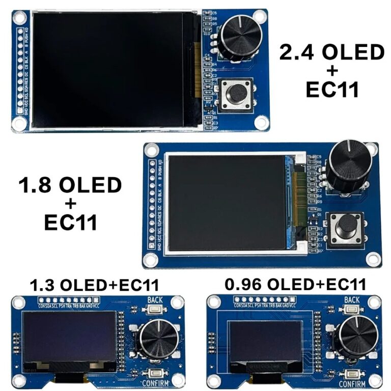 Modulo TFT OLED EC11 con Encoder Rotativo Interfaccia IIC Opzioni Schermo LCD 0.96'' 1.3'' 1.8'' 2.4'' per Pulsanti Bianchi/Blu