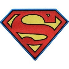 DC Comics The Justice League Superman 'S' logo ferro su applique patch-bordo blu