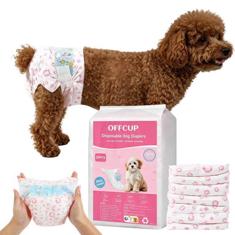 OFFCUP Pannolini USA E Getta, 20 Pannolini per Can, Fascia per Cani cagna | Igienici a Fascia Mutanda per Incontinenza, Eccitazione Urinaria,I Cani in Calore（XS）