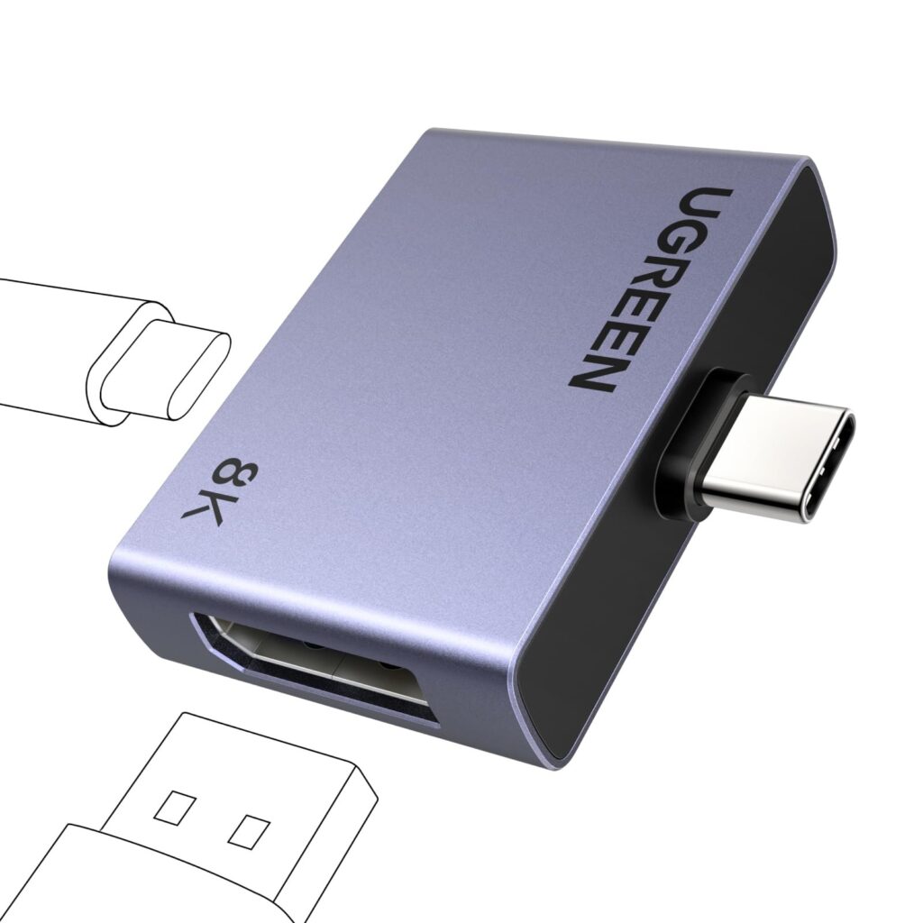UGREEN Cavo USB C a DisplayPort 1.4 8K 60Hz 30Hz 4K 240Hz 144Hz | Carica PD100W Compatibile con iPhone 18 Pro Max iPhone 17 Pro Max Air Mac mini M4 MacBook M4 Pro Max iPad Pro Air…