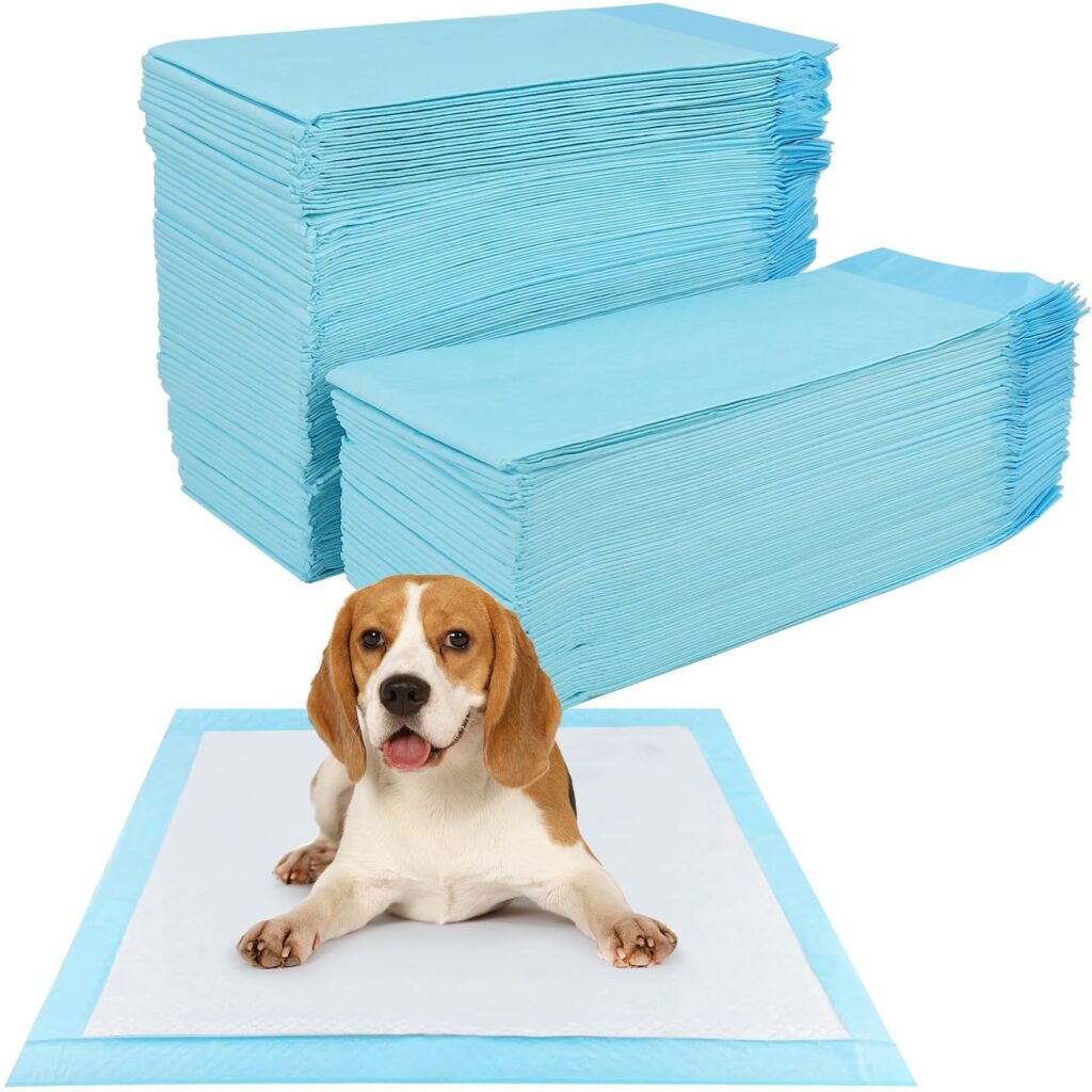 100 Pezzi Tappetini Igienici per Cani, 60 x 60cm Traversine per Cuccioli, 5 Strati Assorbenti Anti-Fuga, Asciugatura Rapida