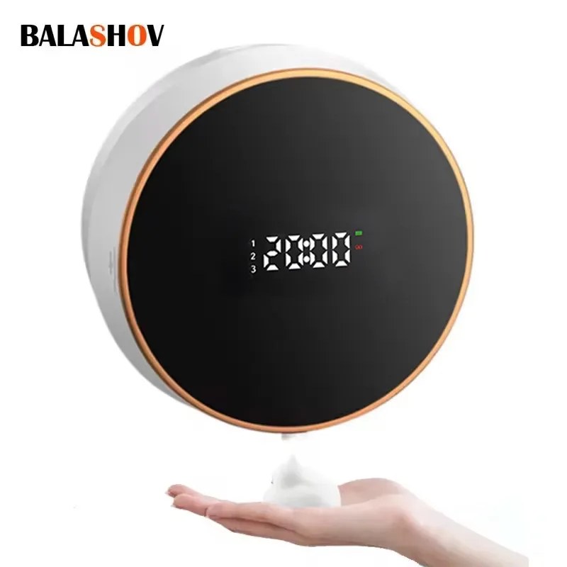 Dispenser automatico di sapone con sensore touchless Schiuma di tipo C Ricarica lavamani a induzione intelligente con display digitale della temperatura