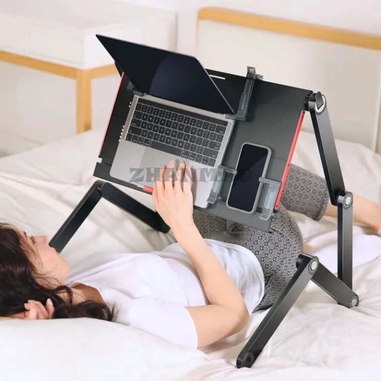 Sdraiato a letto piatto, scrivania per laptop, supporto per tablet pieghevole, regolabile e mobile, scrivania per tavolo da scrivania sdraiato