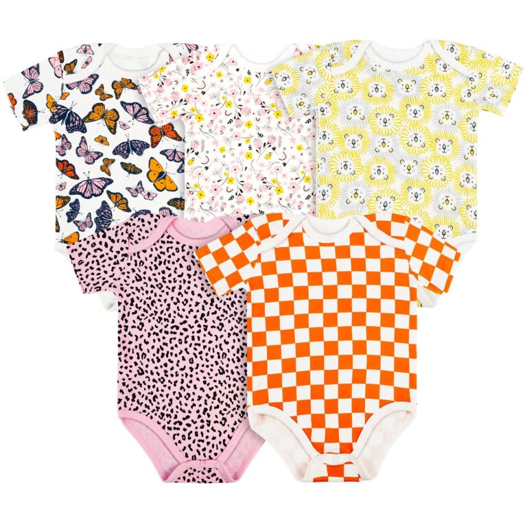 Vicloon Body Neonato e Neonata, 3 Pcs, 5 Pcs, Body a Maniche Corte in 100% Cotone, con Comoda Apertura, Unisex 0-12 Mesi, Idee Regalo Nascita(Colore A, Colore B, Colori Solidi)