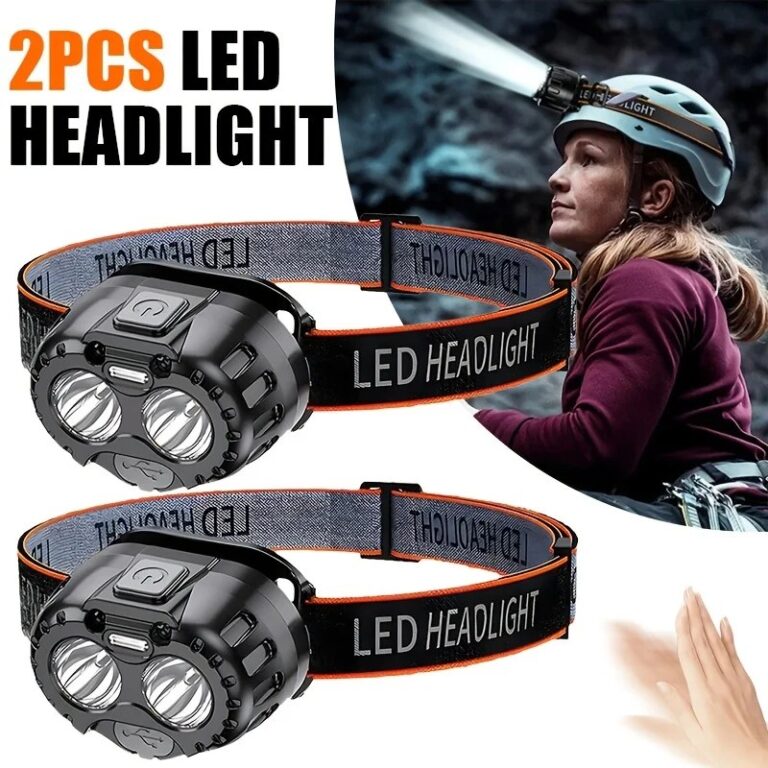Potente Lampada Frontale a LED IPX4 Impermeabile, Torcia da Testa di Emergenza 250LM XPE LED, 500mAh per Pesca, Campeggio, Escursionismo all'Aperto