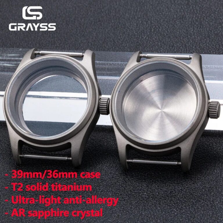 Cassa per Orologio Subacqueo T2 in Titanio/Acciaio per NH34 NH35 NH38 NH70 PT/ETA, Vetro Zaffiro AR, Impermeabile 20BAR, Parte Orologio Antiallergica