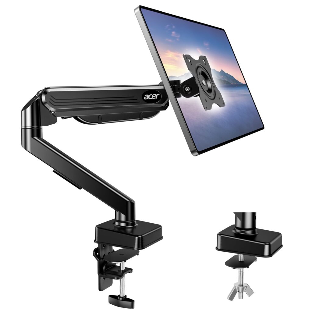 acer Supporto Monitor Schermi Gas 17"-34",Fino 2-9 kg | Braccio Regolabile per Schermi, Rotazione a 360°, Inclinazione e Altezza Gas Regolabili, Gestione dei Cavi, VESA 75/100 mm