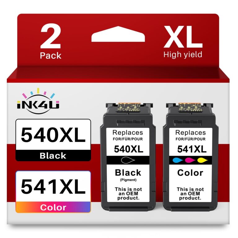INK4U 540XL 541XL Cartucce Multipack Compatibili per Canon PG-540 XL CL-541 | XL Cartuccia Compatibili per Canon MG3650s TS5150 MG3600 MX395 MX475 MG3650 TS5151 MG2250 MX455 MX535…