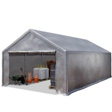 Tenda da magazzino 5x10 m tenda riparo garage tenda PE telo 350 N impermeabile grigio
