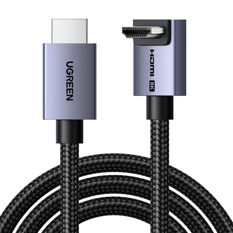 UGREEN 8K Cavo HDMI 2.1 Curvo 90° 10K 8K 60Hz Alta Velocità 48Gbps (2M) | Cordon HDMI 4K 240Hz Alluminio Dynamic HDR Dolby Atmos HDCP Trecciato Nylon Compatibile con PS5 Xbox MacB…