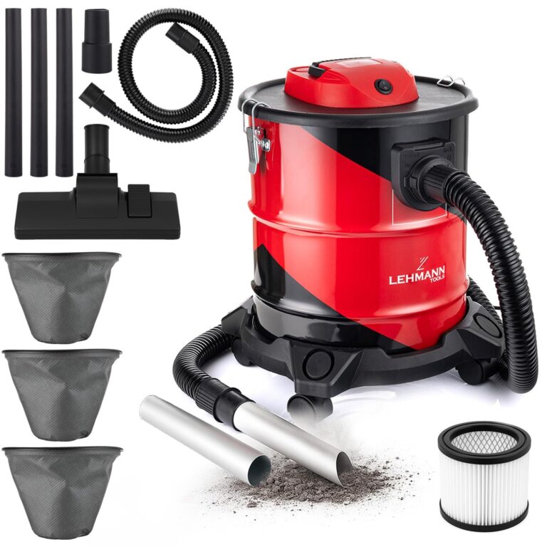 LEHMANN Haddo Aspirapolvere Industriale 2000 W, Bidone Aspiracenere per Camino con Serbatoio in Acciaio Inox da 20 L, Doppio Sistema di Filtrazione, Filtro HEPA, Funzione Soffiant…