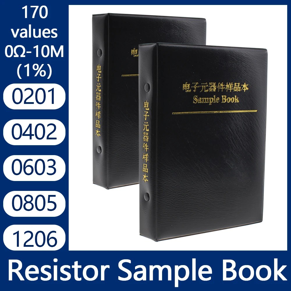 Kit resistore SMD Book 0805 Kit assortimento resistore 0201 0402 0603 1206 1% FR-07 170 valori 0R-10M Smd Libro campione fai da te