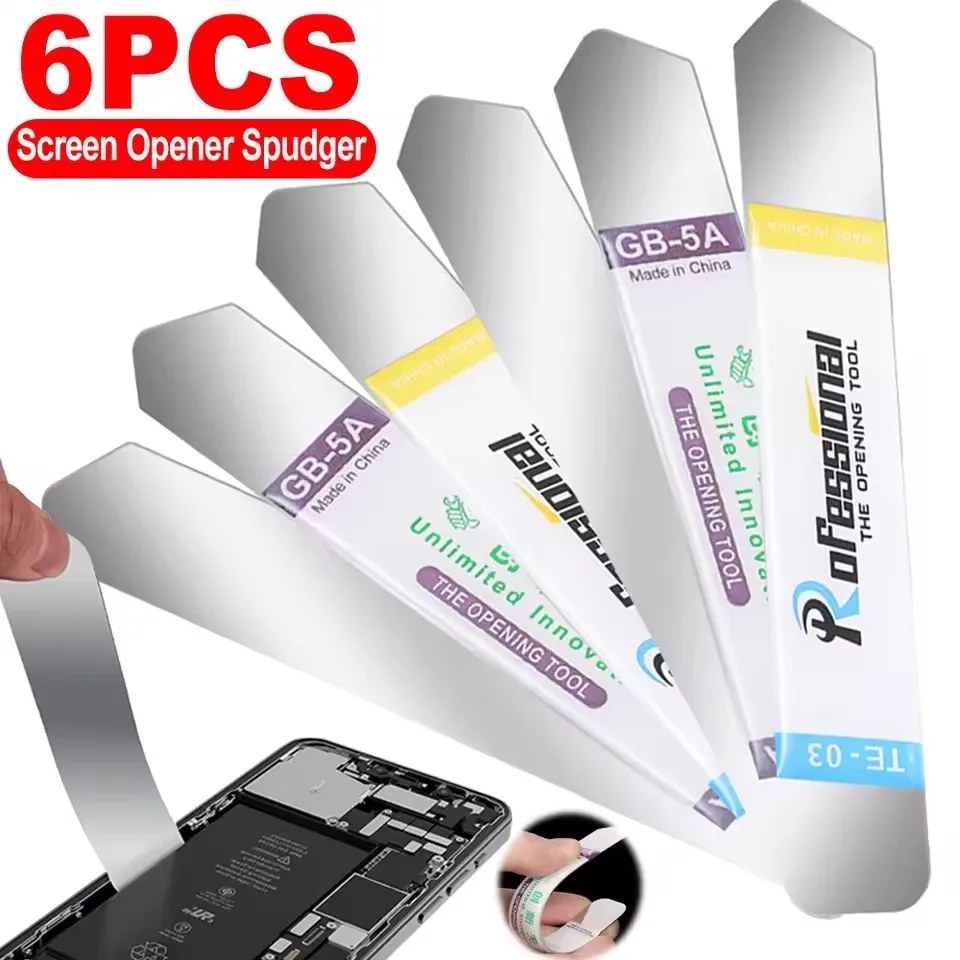 6/1 pezzi lama in acciaio inossidabile morbida ultra sottile leva per telefoni tablet schermo strumenti di apertura batteria per Samsung iPhone iPad apri