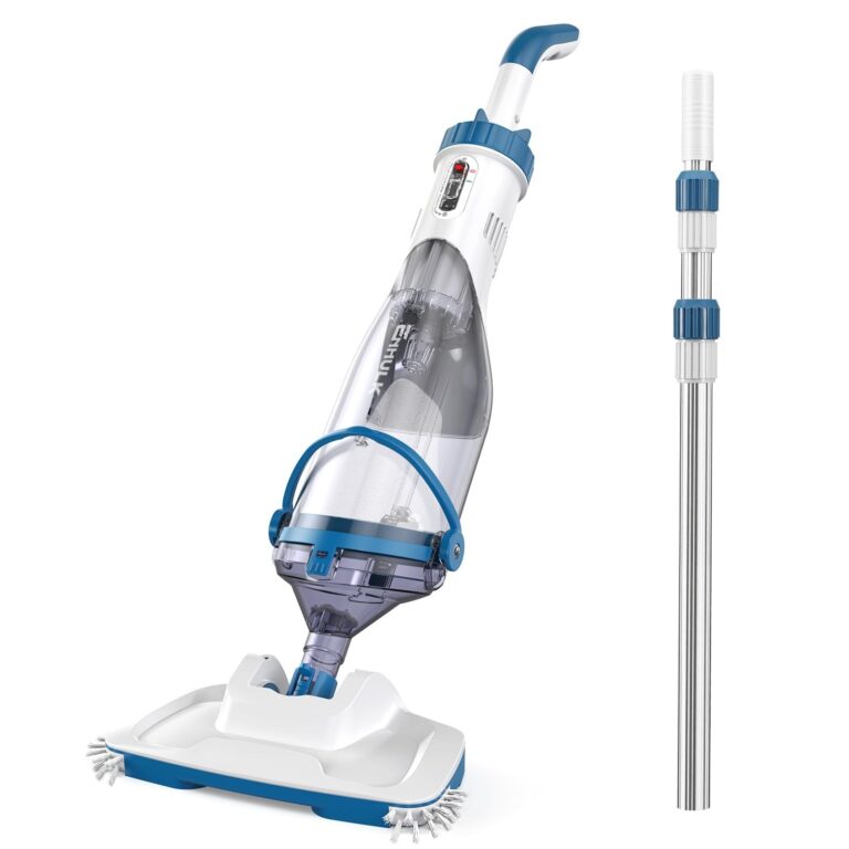 Enhulk Batteria per aspirapolvere per piscina, 2025, testa larga 34 cm, tempo di funzionamento fino a 60 minuti, con 3 filtri e asta telescopica, aspirazione fino a 4200 l/h, idea…