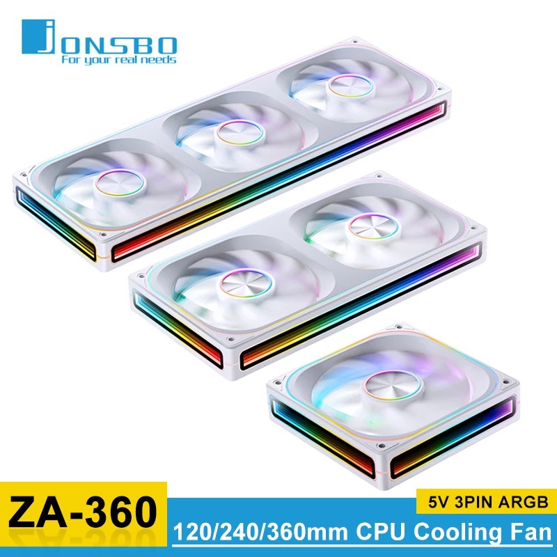 JONSBO ZA-120/240/360 Ventola Case 12V 4PIN PWM 5V 3PIN ARGB 120mm Integrato Desktop PC Telaio CPU Radiatore Acqua Ventola di raffreddamento ARIA