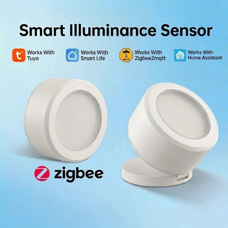 Sensore di Luce Intelligente Tuya ZigBee, Rilevatore di Luminosità e Illuminazione a Batteria, Compatibile con Home Assistant e Zigbee2mqtt