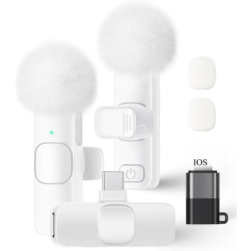 Microfono Lavalier Wireless Mini USB-C con Riduzione del Rumore per iPhone iPad Android Registrazione Video Interviste