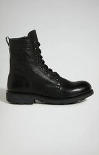 BIKKEMBERGS - STIVALETTO UOMO ANFIBIO STRINGATO IN PELLE NERO 29224/CP