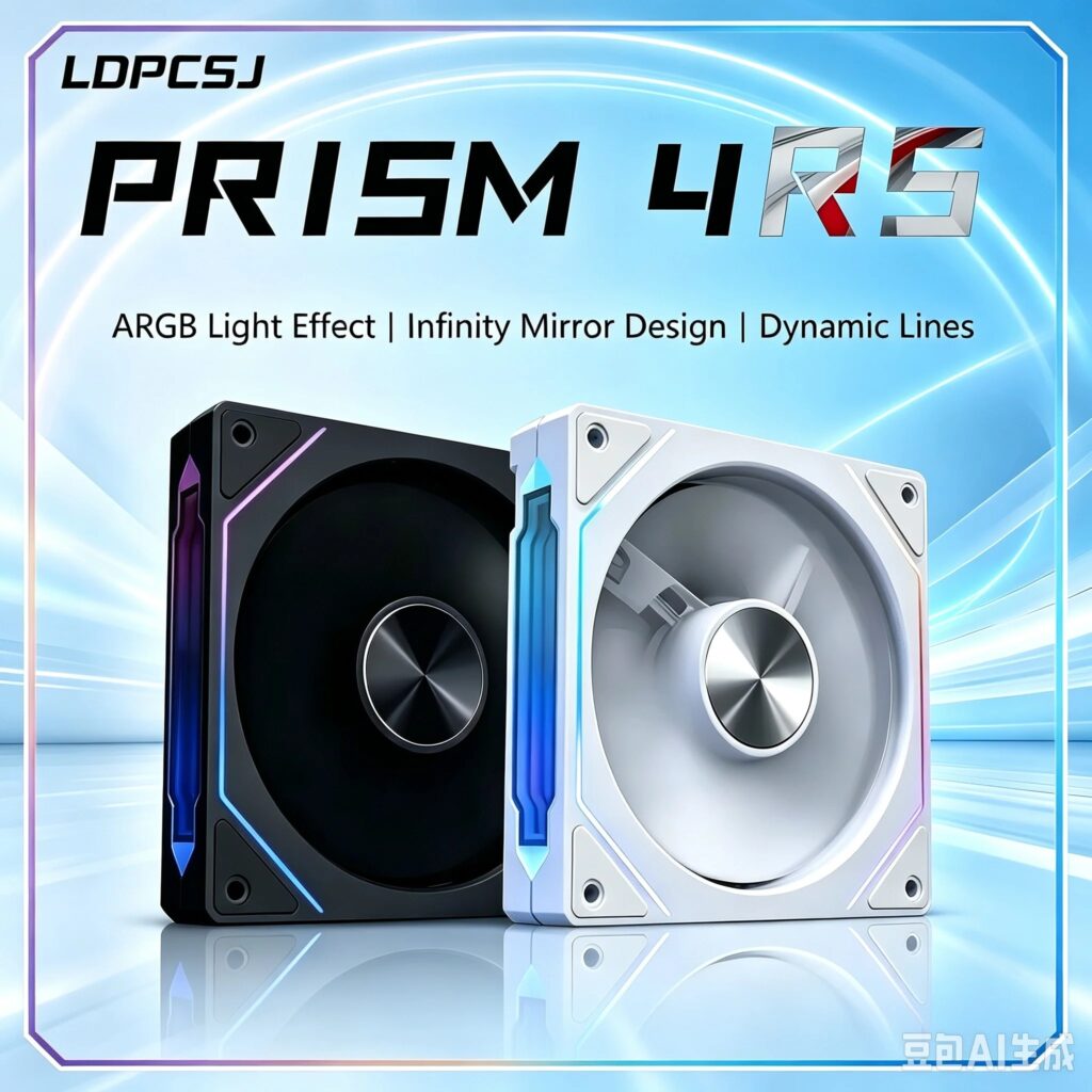 Ventola per Case PC PRISM 4 RS 12cm ARGB 4 Pin, Raffreddamento Silenzioso 12V, Grande Volume d'Aria 1200RPM per PC Gaming Desktop