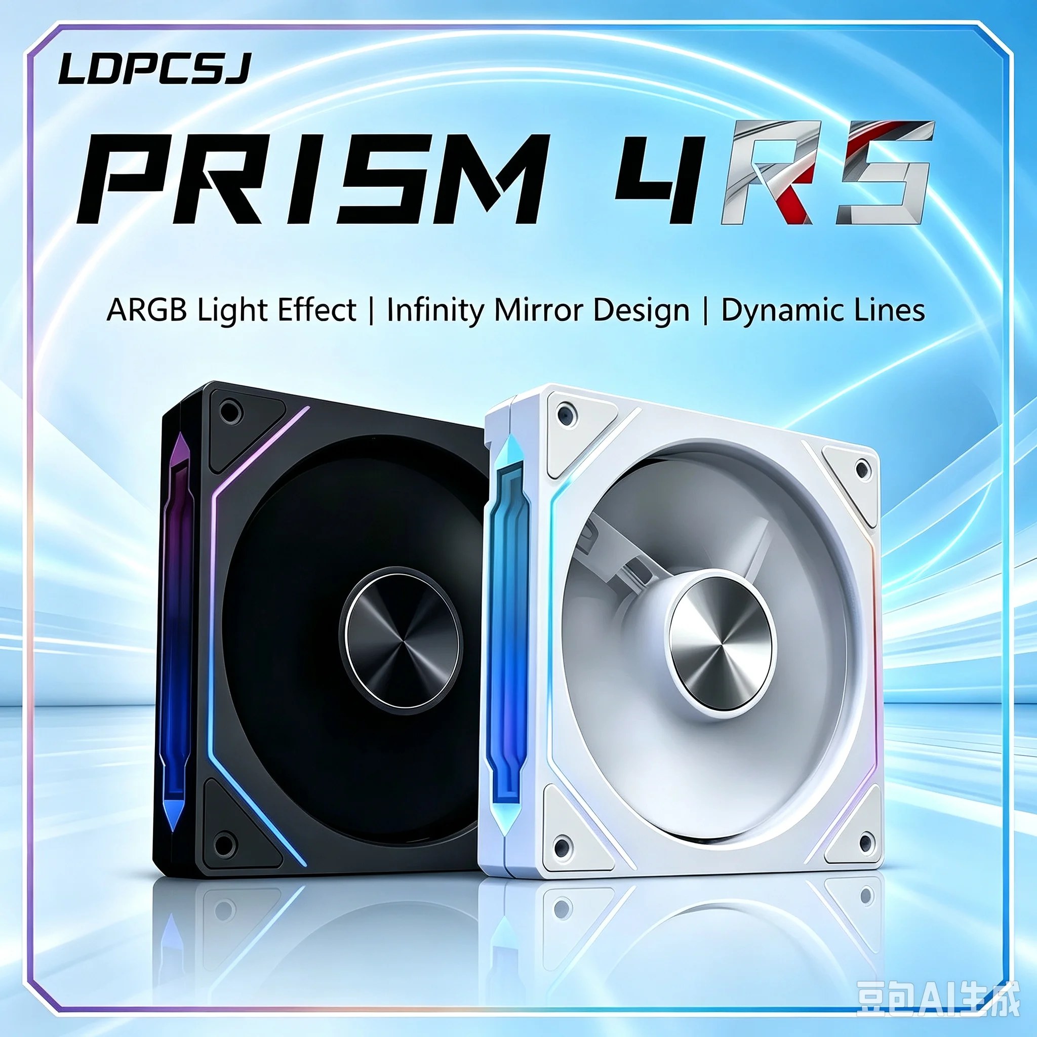 Ventola per Case PC PRISM 4 RS 12cm ARGB 4 Pin, Raffreddamento Silenzioso 12V, Grande Volume d'Aria 1200RPM per PC Gaming Desktop