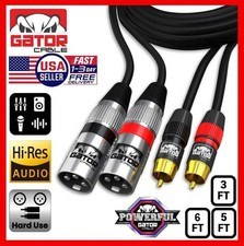 Cavo Patch Sdoppiatore Doppio 2-XLR Maschio a Doppio 2-RCA Maschio Schermato Audio Stereo