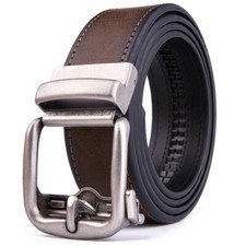 Cintura a cricchetto per uomo cinture eleganti in pelle con fibbia automatica, larghezza 1,5 pollici