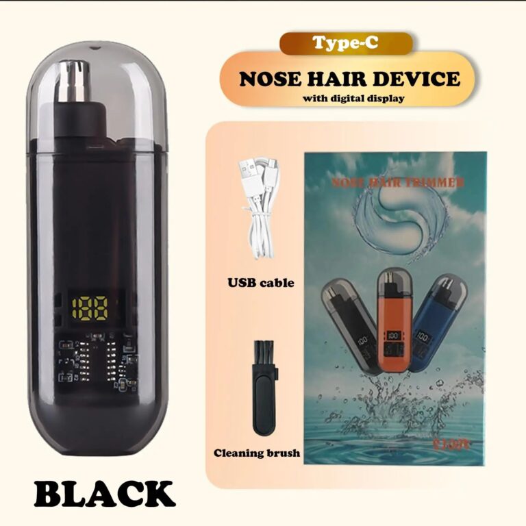 Tagliacapelli per naso e orecchie ricaricabile tramite USB per uomo, mini tagliacapelli elettrico portatile, ricarica rapida, silenzioso, compatto, lavabile