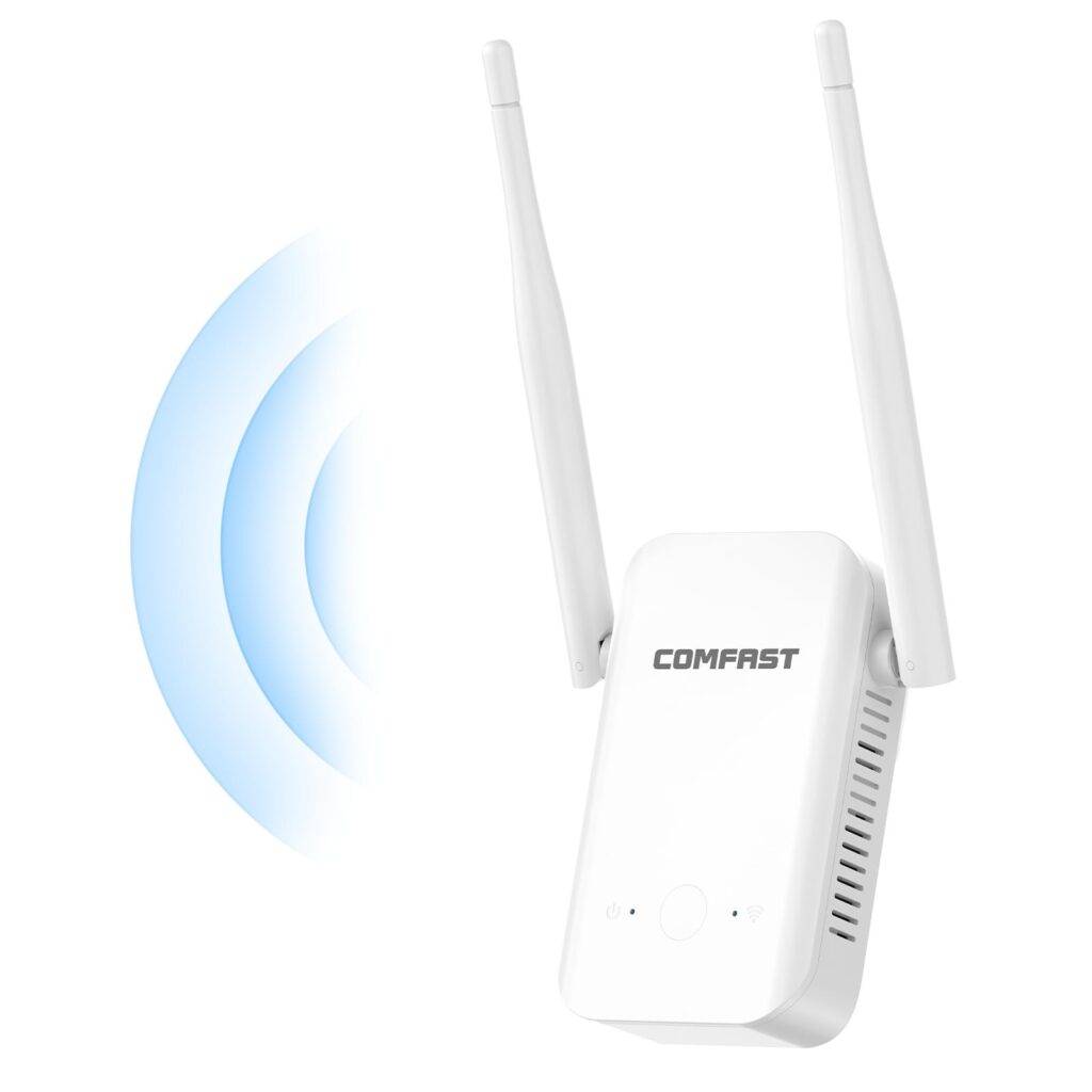 COMFAST Amplificatore Wi-Fi, ripetitore Wi-Fi 300 Mbps, 2 antenne | Pulsante WPS, Funzione Solo ripetitore, Indicatore di Segnale, Design Compatto Portatile, ideale per Domestico…