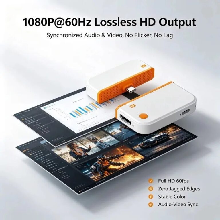 Ricevitore Wireless Compatibile HDMI 50M, Trasmettitore Type C 1080P 60Hz Audio Senza Perdita di Qualità per Home Theater, Gaming ed Esposizioni