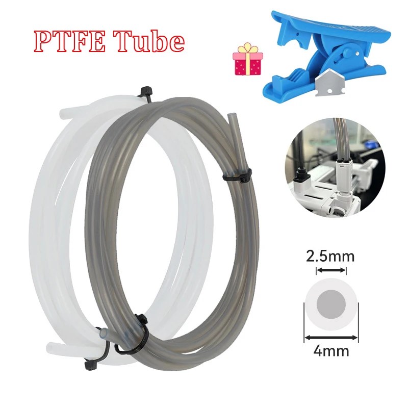 Per Bambu Lab Ptfe Tubo 2.5mm 4mm P1S P1P AMS A1 Mini Stampante 3D Teflonto Tubo X1C Bambulab Ptfe Connettore Bianco Grigio AMS LITE