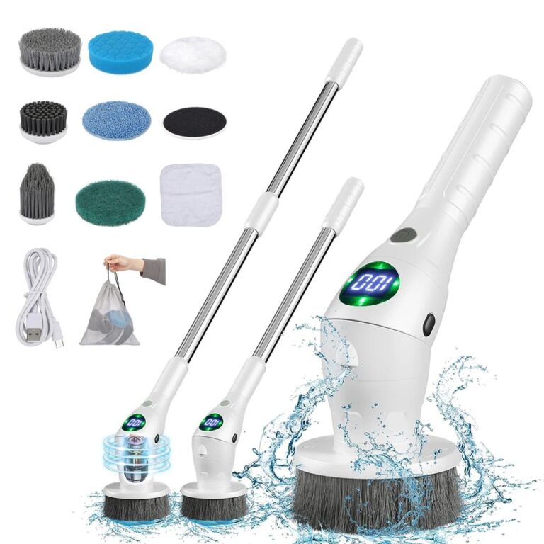 Spazzola per pulizia elettrica Spazzola per pulizia girevole wireless multifunzionale 8 in 1 per uso domestico per bagno, cucina, finestre, WC