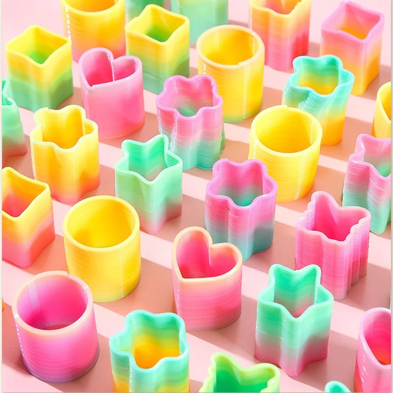Giocattolo Magico a Molla Arcobaleno per Bambini, Divertimento Flessibile, Regalo per Feste di Compleanno, Piccolo Dono, Riempitivo per Piñata, Ideale per Omaggi agli Ospiti