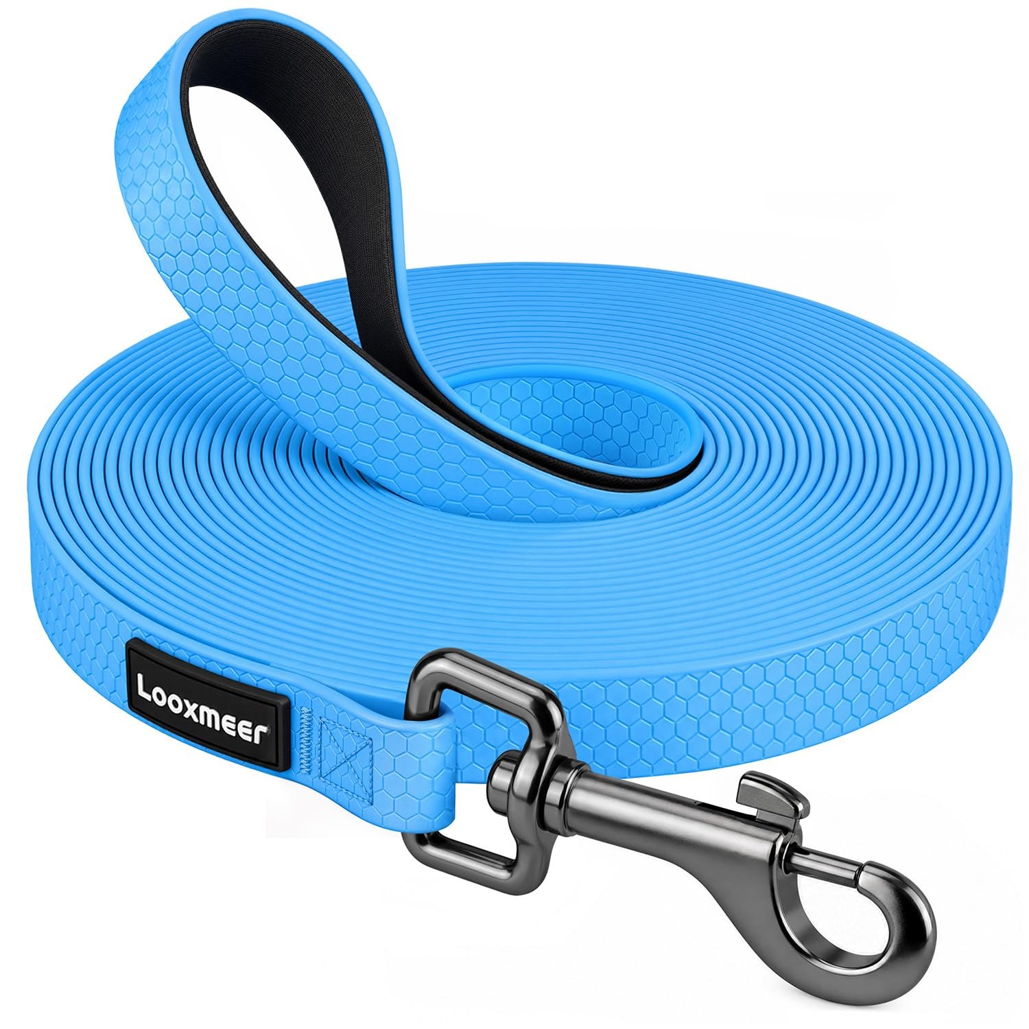 Guinzaglio Addestramento per Cani 3m/5m/7m/10m/15m, Blu Fluo | Maniglia Imbottita, Moschettone Girevole Anti-groviglio, Custodia Portabile, Resistente per Passeggiate e Attività O…