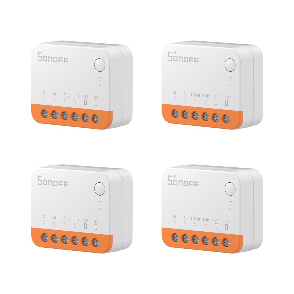 SONOFF MINI R4 4PCS WiFi Smart Switch 2-Way, Interruttore intelligente DIY, modalità relè staccabile, WiFi 2.4G, controllo APP, Funziona con Alexa, Google Home Assistant, controll…