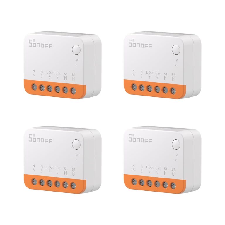 SONOFF MINI R4 4PCS WiFi Smart Switch 2-Way, Interruttore intelligente DIY, modalità relè staccabile, WiFi 2.4G, controllo APP, Funziona con Alexa, Google Home Assistant, controll…