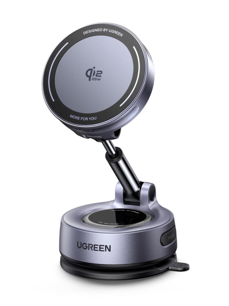 UGREEN Qi2 25W Caricatore Wireless da Auto Magsafe, Ventosa in Nanogel | Compatibile con iPhone 18/17/16/15/14/13/12 Pro Max Air Plus, Supporto Ricarica Magnetica Braccio Estensib…