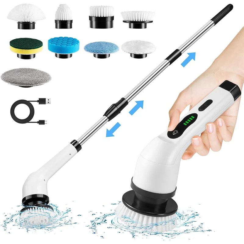 Spazzola per pulizia elettrica multiuso senza fili per cucina, bagno, WC - Spazzole e lavapavimenti per la casa