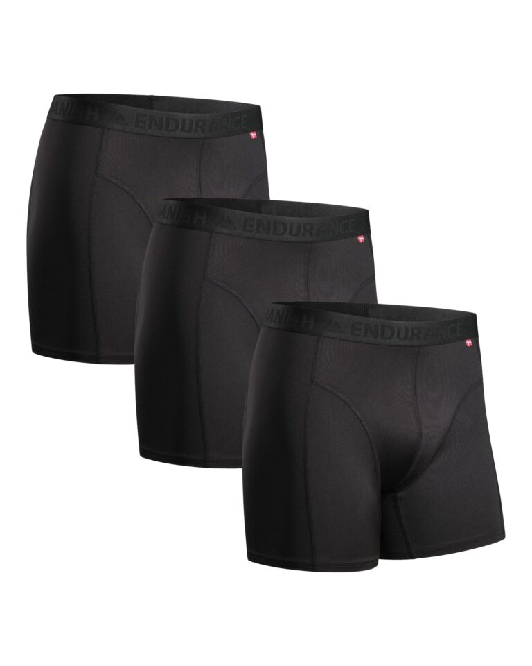 DANISH ENDURANCE Boxer Uomo Sportivi, Elasticizzati, 3 Paia | Boxer sportivi elasticizzati in microfibra, traspiranti e ad asciugatura rapida, per sport e attività fisica