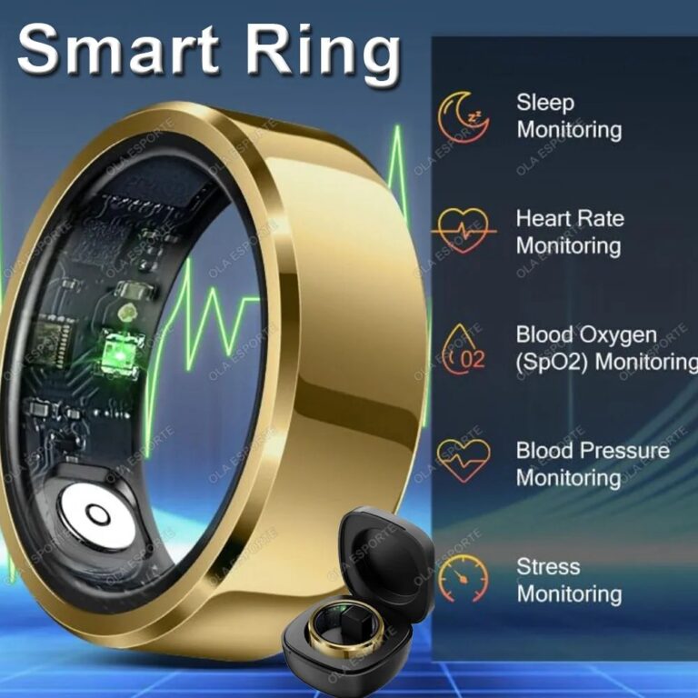 Anello Intelligente 2026 per Monitoraggio Pressione Sanguigna, Frequenza Cardiaca e Sonno, Smartring IP68 e 5ATM Impermeabile, Multi-sport, per Uomo e Donna R11C