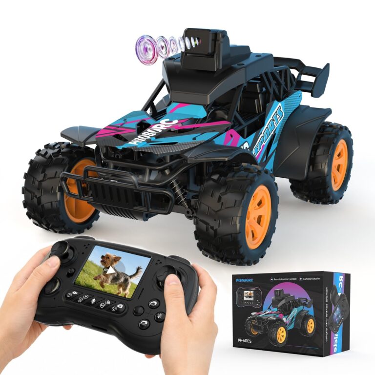 pisosorc Auto Radiocomandata FPV Con Display 2,8 Pollici e Telecamera HD | Telecamera Regolabile a 60°, Telecomando a 2,4 GHz, Due Velocità, Veicolo Fuoristrada Ricaricabile