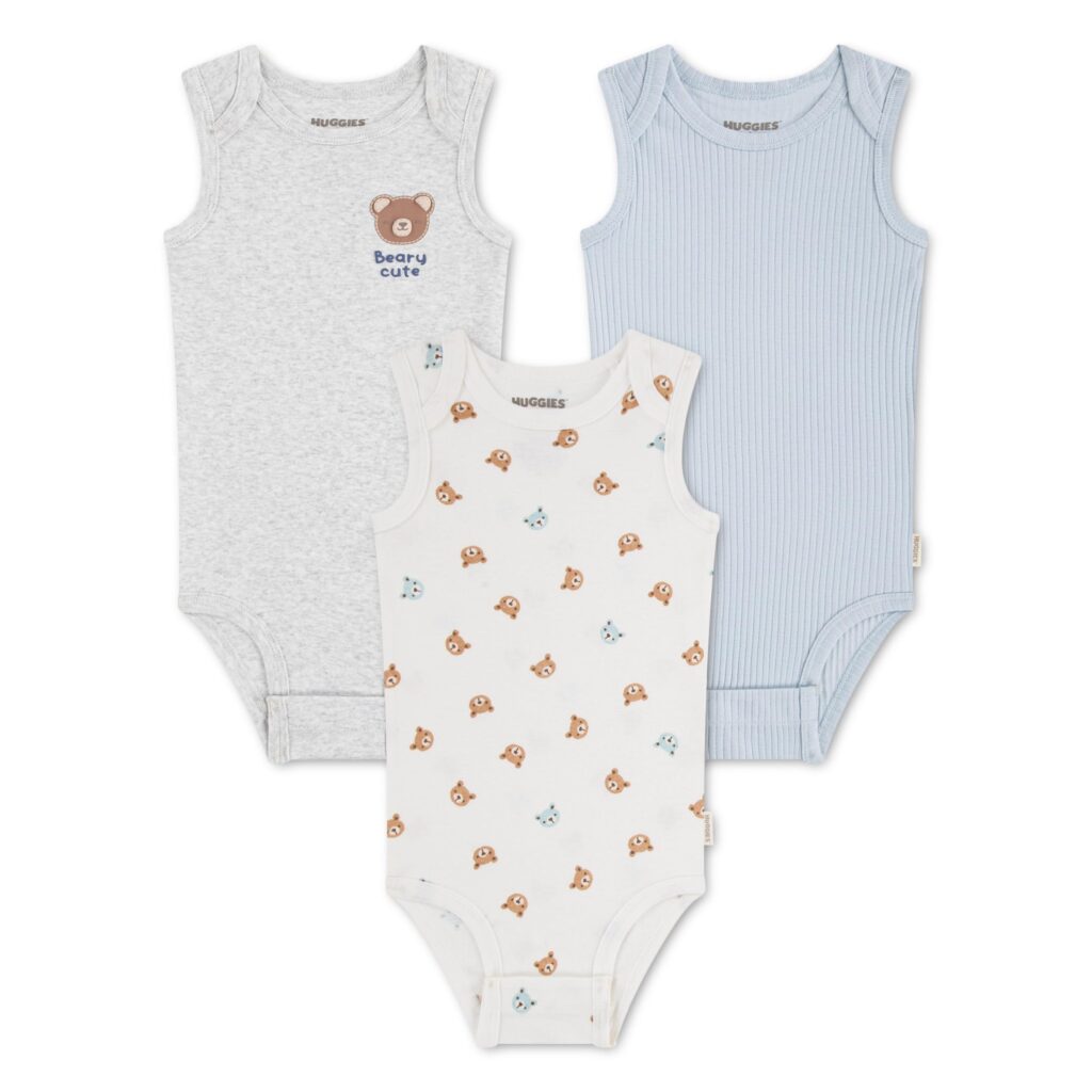 Huggies Body con Spalline (Confezione da 3) Bianco Bimba 0-24