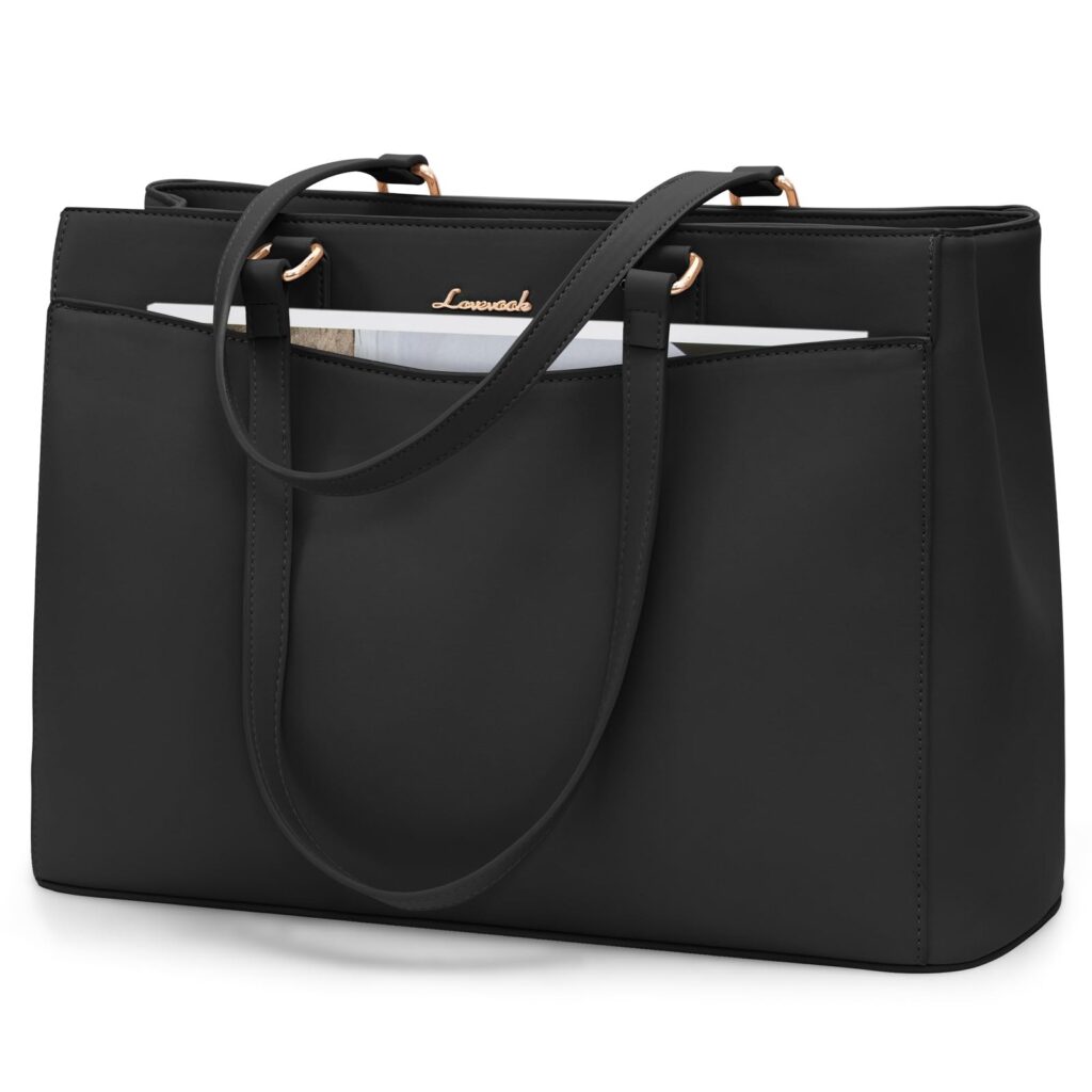 LOVEVOOK Borsa Donna Grande, PU Pelle Borse da Lavoro Università Tote Bag porta PC, Elegante Borsa Tracolla per Ufficio University Docente Scuola