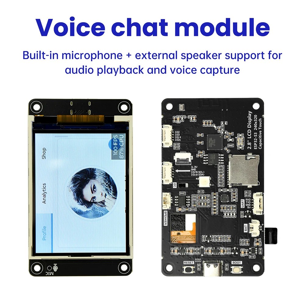 ESP32-S3 ESP32 S3 Scheda di sviluppo touch screen con modulo TFT da 2,8 pollici con display WiFi Bluetooth Smart AI Schermo IPS 240x320