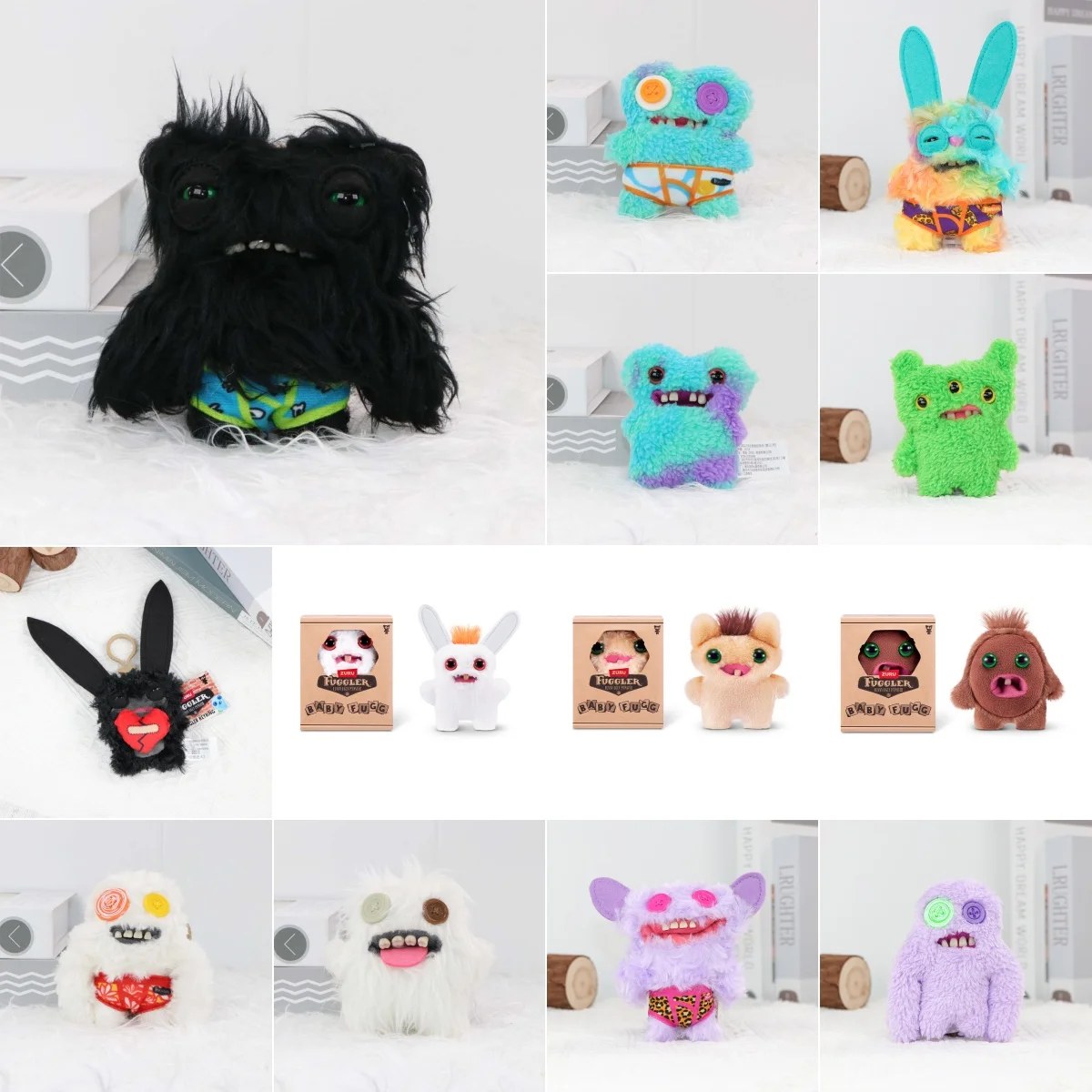 Peluche Mostro Carino e Pecoloso Fuggler, Giocattolo da Collezione da 4 Pollici, Divertente Bambola Aliena Pelosa per Regali ai Fan