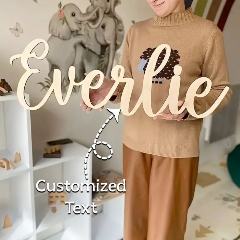 Targa in Legno Personalizzata con Nome - Insegna Personalizzabile con Cognome per Arredamento Casa, Regalo Unico e Personalizzato
