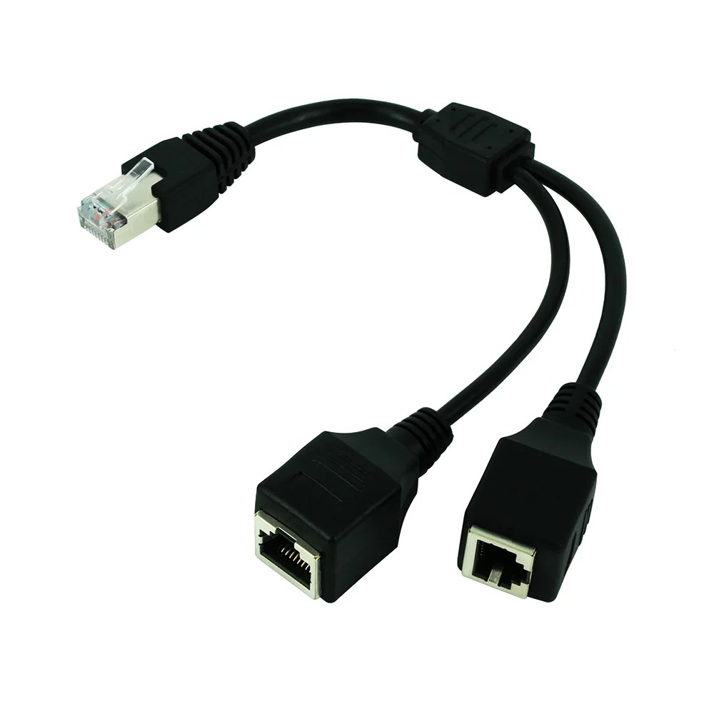 Cavo sdoppiatore LAN da 1 a 2 RJ45 Porta presa maschio-femmina Trasmissione di rete Ethernet Cat5e Cat5 Cat6 Adattatore facile Cavo a Y