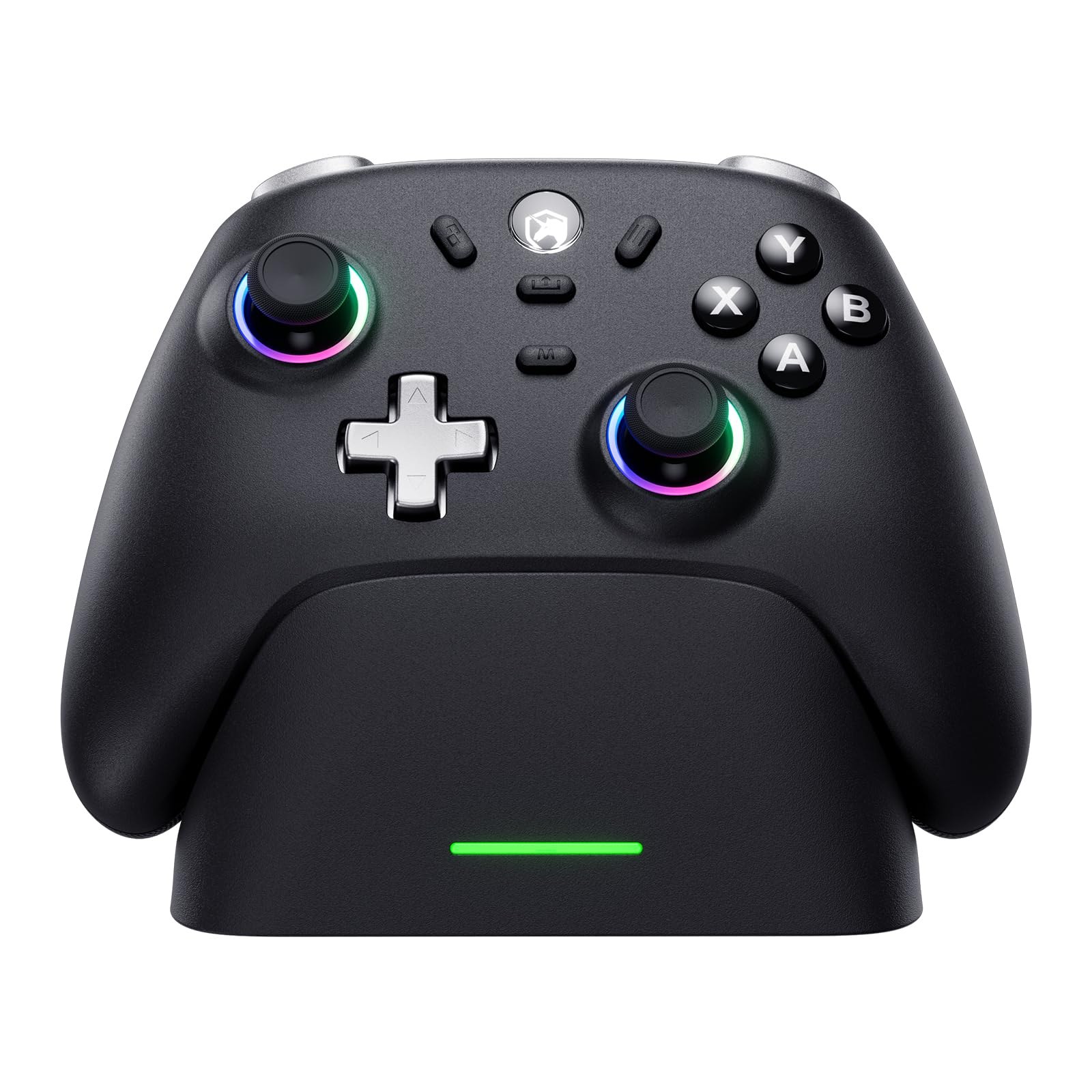 Controller per PC/ Switch, con Base di Ricarica, 1000Hz Polling Rate, Hall Joystick, 3 Modalità - 2.4GHz/BT/Cavo, Batteria 800mAh, Turbo, Vibrazione, Controller Gaming per PC/NS/S…